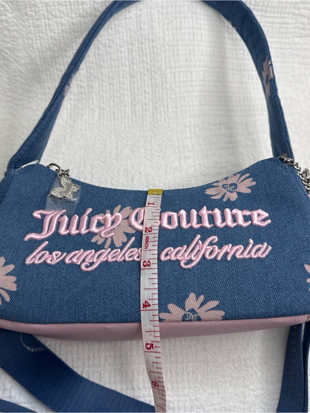 Juicy Couture Daisy For Juicy Shoulder Bag-Color: Denim/Light Pink ๐ - Picture 6 of 8